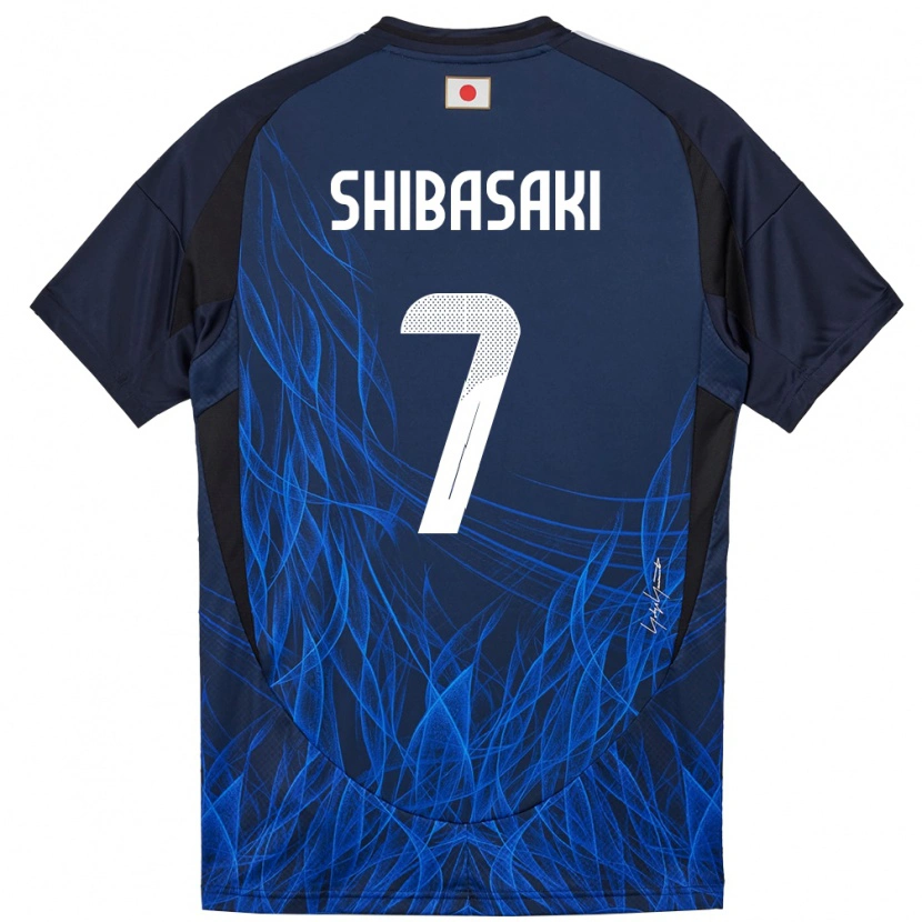 Danxen Barn Japan Gaku Shibasaki #7 Mörkblå Hemmatröja Matchtröjor 24-26 Tröjor T-Tröja