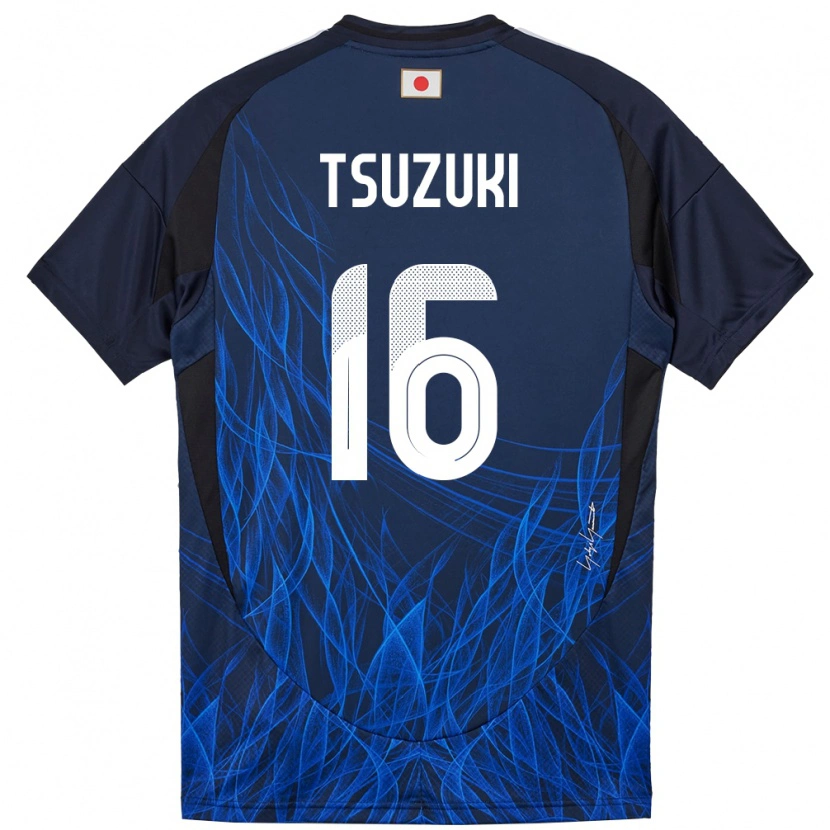 Danxen Barn Japan Shunta Tsuzuki #16 Mörkblå Hemmatröja Matchtröjor 24-26 Tröjor T-Tröja
