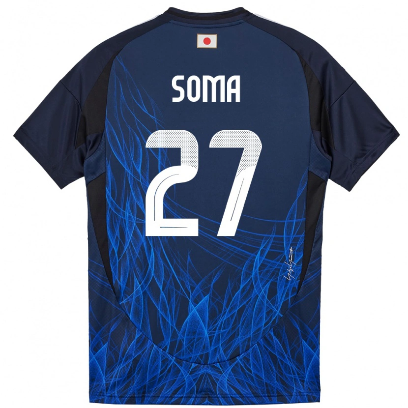 Danxen Barn Japan Yuki Soma #27 Mörkblå Hemmatröja Matchtröjor 24-26 Tröjor T-Tröja