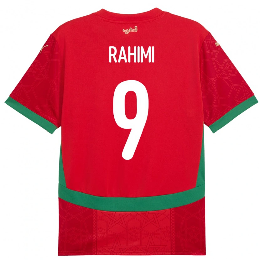 Danxen Barn Marocko Soufiane Rahimi #9 Röd Hemmatröja Matchtröjor 24-26 Tröjor T-Tröja