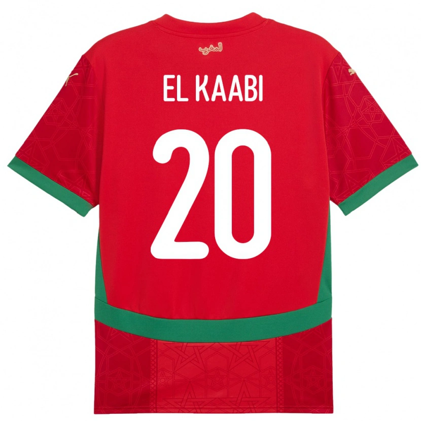 Danxen Barn Marocko Ayoub El Kaabi #20 Röd Hemmatröja Matchtröjor 24-26 Tröjor T-Tröja
