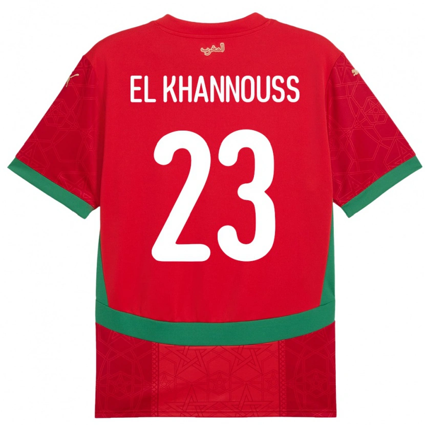 Danxen Barn Marocko Bilal El Khannouss #23 Röd Hemmatröja Matchtröjor 24-26 Tröjor T-Tröja