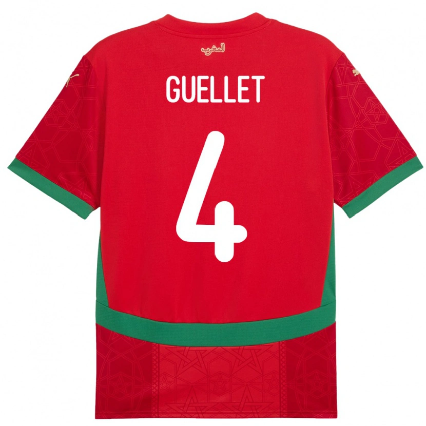 Danxen Barn Marocko Shadi Guellet #4 Röd Hemmatröja Matchtröjor 24-26 Tröjor T-Tröja