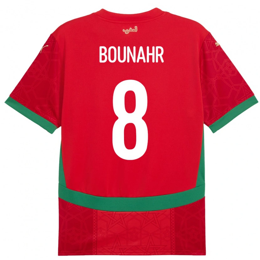 Danxen Barn Marocko Ilyas Bounahr #8 Röd Hemmatröja Matchtröjor 24-26 Tröjor T-Tröja