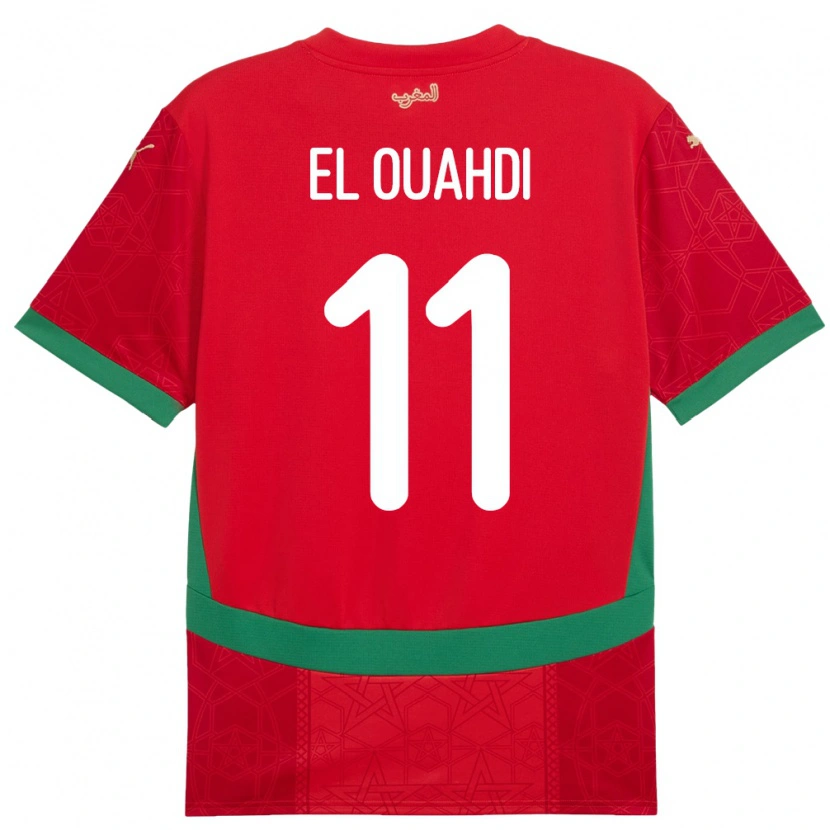 Danxen Barn Marocko Zakaria El Ouahdi #11 Röd Hemmatröja Matchtröjor 24-26 Tröjor T-Tröja