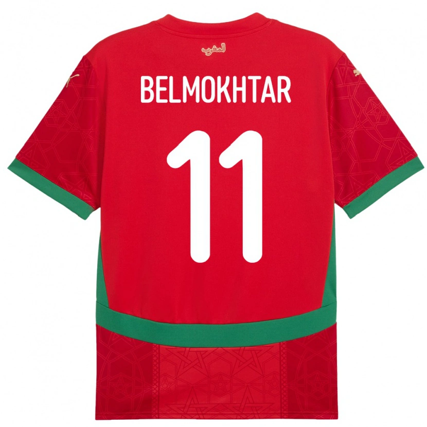 Danxen Barn Marocko Ilies Belmokhtar #11 Röd Hemmatröja Matchtröjor 24-26 Tröjor T-Tröja