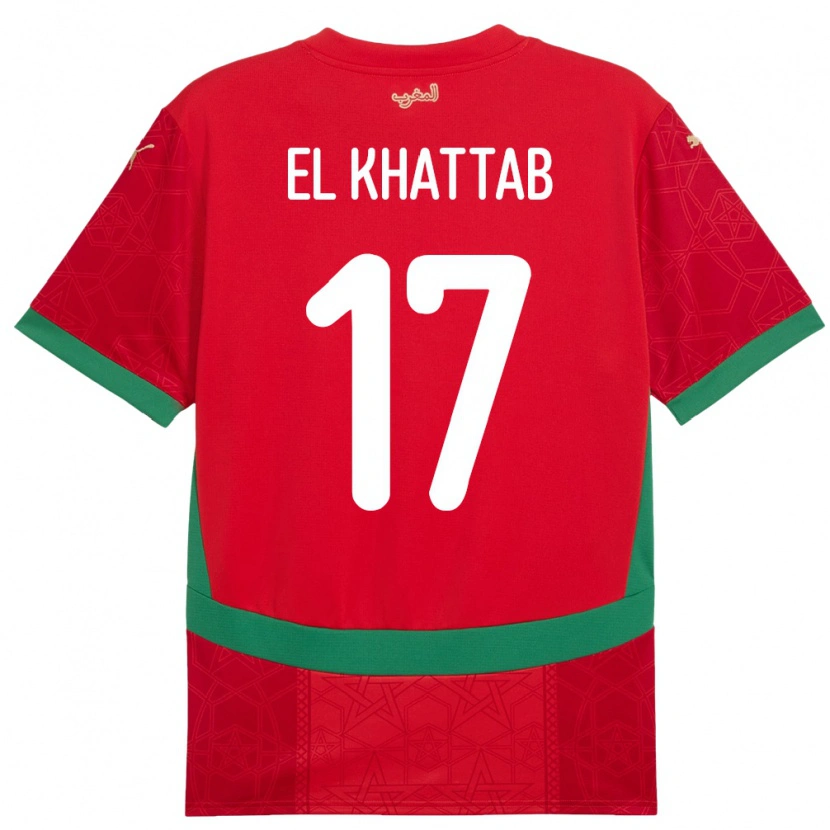 Danxen Barn Marocko Omar El Khattab #17 Röd Hemmatröja Matchtröjor 24-26 Tröjor T-Tröja