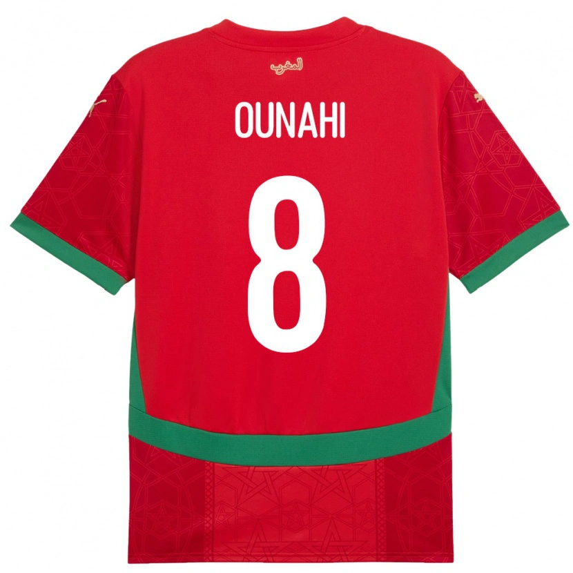 Danxen Barn Marocko Azzeddine Ounahi #8 Röd Hemmatröja Matchtröjor 24-26 Tröjor T-Tröja