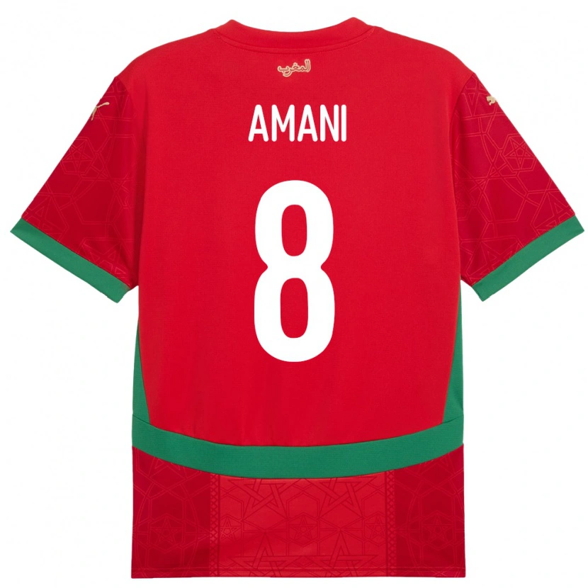 Danxen Barn Marocko Salma Amani #8 Röd Hemmatröja Matchtröjor 24-26 Tröjor T-Tröja
