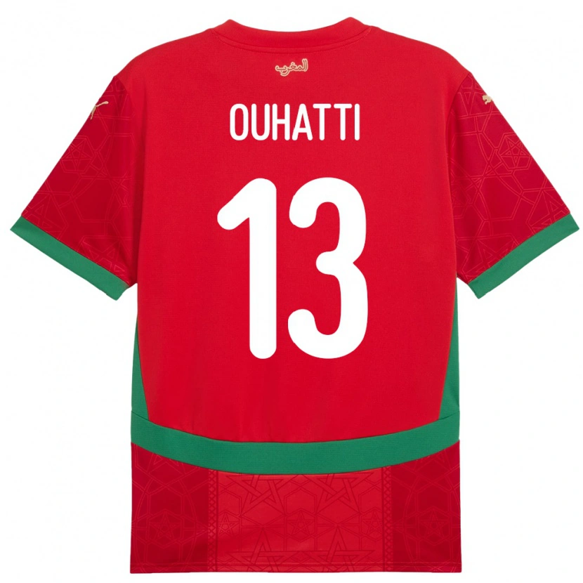 Danxen Barn Marocko Aymane Ouhatti #13 Röd Hemmatröja Matchtröjor 24-26 Tröjor T-Tröja