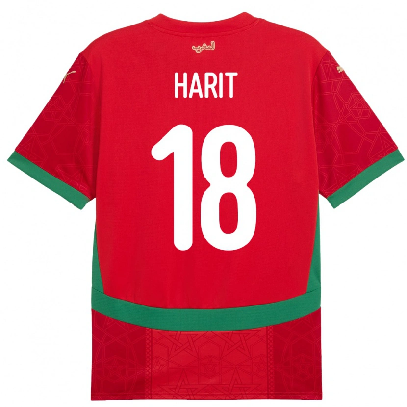 Danxen Barn Marocko Amine Harit #18 Röd Hemmatröja Matchtröjor 24-26 Tröjor T-Tröja