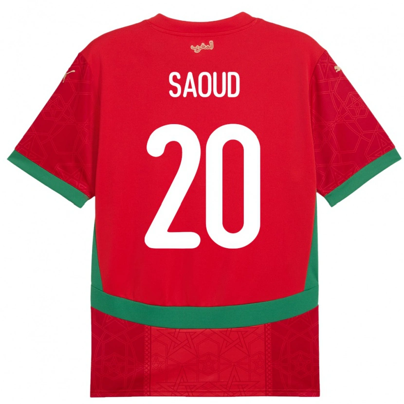 Danxen Barn Marocko Imane Saoud #20 Röd Hemmatröja Matchtröjor 24-26 Tröjor T-Tröja