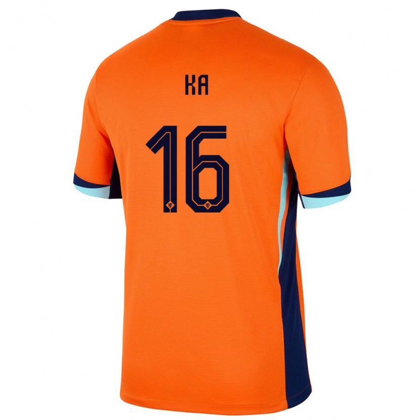 Danxen Barn Nederländerna Ismail Ka #16 Orange Hemmatröja Matchtröjor 24-26 Tröjor T-Tröja