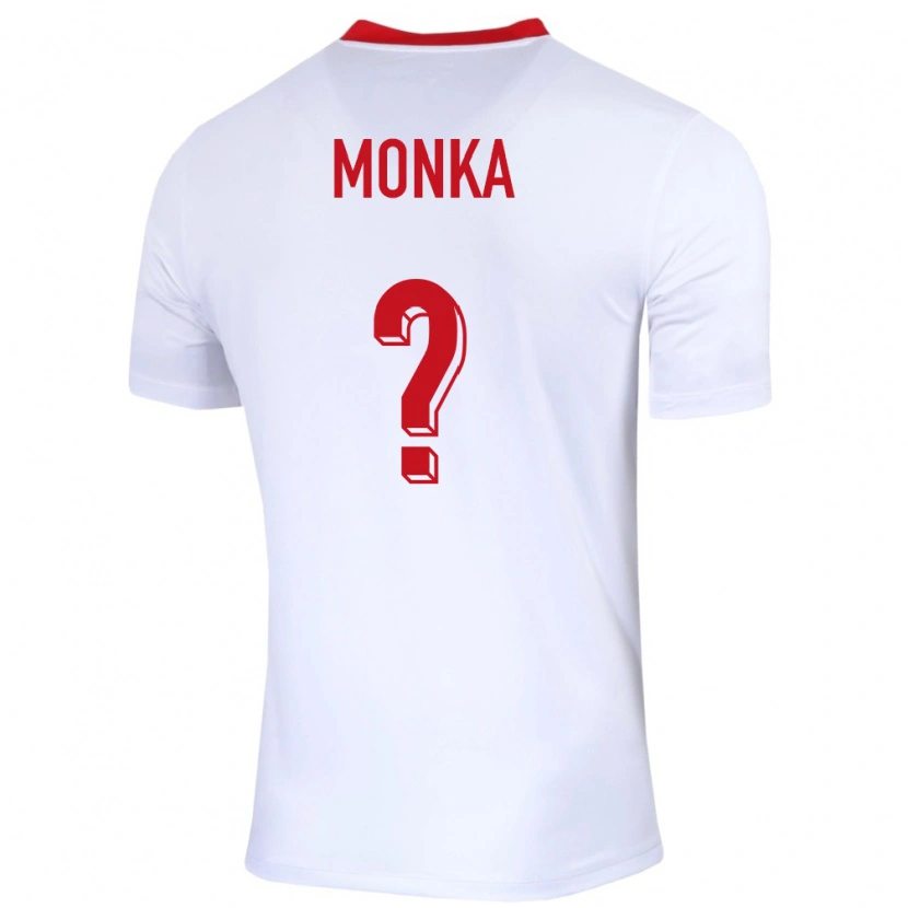 Danxen Barn Polen Wojciech Monka #0 Vit Hemmatröja Matchtröjor 24-26 Tröjor T-Tröja