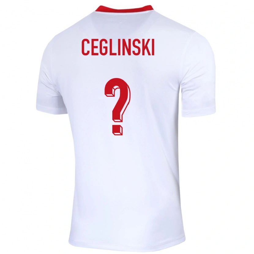 Danxen Barn Polen Mateusz Ceglinski #0 Vit Hemmatröja Matchtröjor 24-26 Tröjor T-Tröja