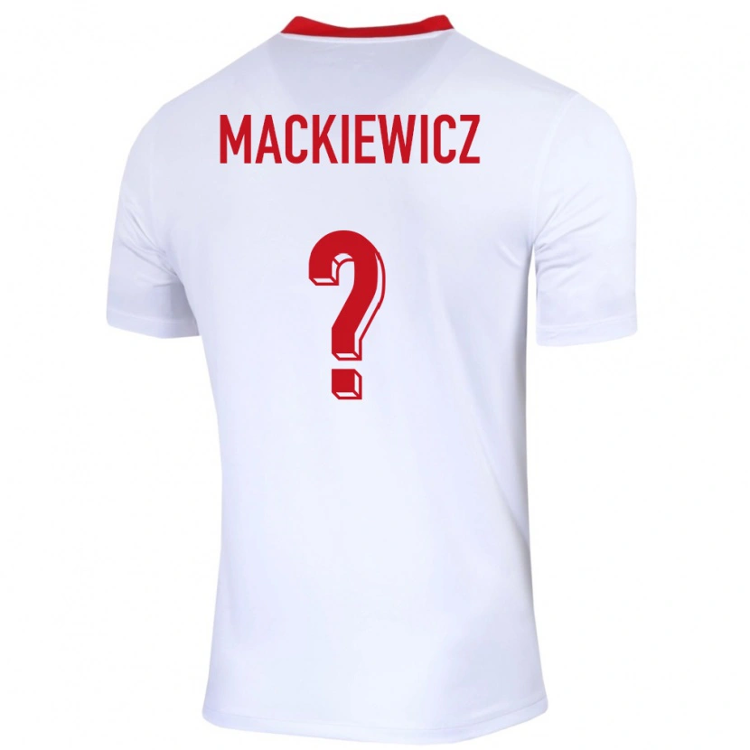 Danxen Barn Polen Patryk Mackiewicz #0 Vit Hemmatröja Matchtröjor 24-26 Tröjor T-Tröja