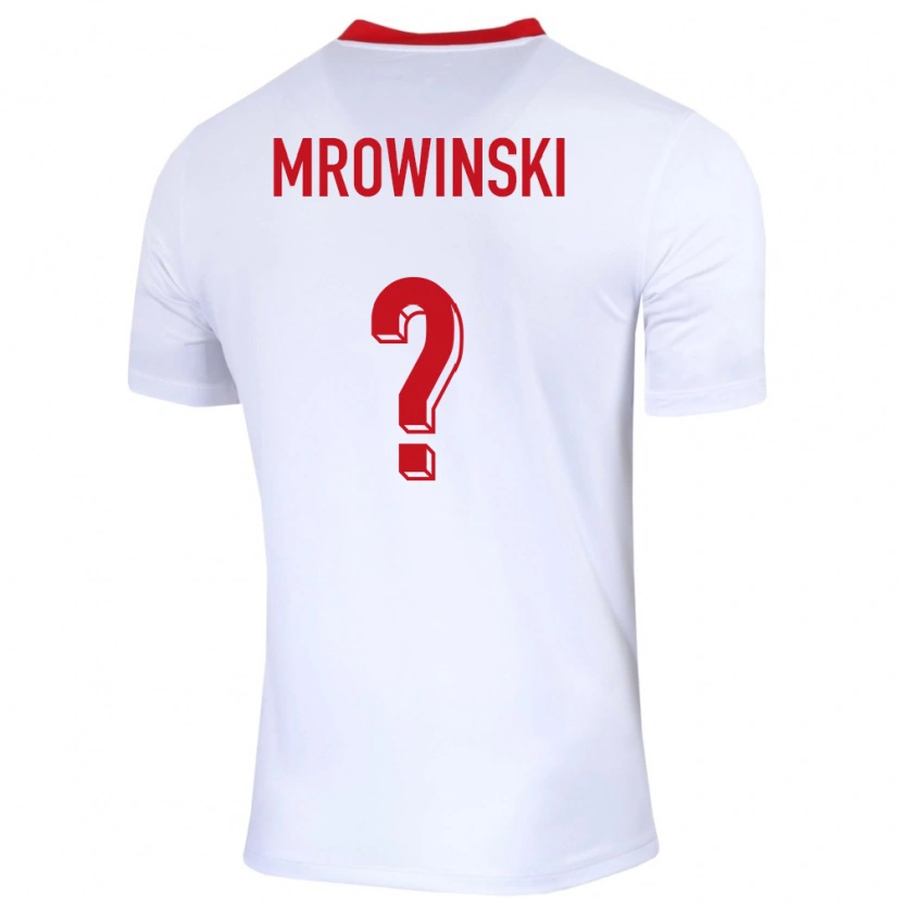 Danxen Barn Polen Marcel Mrowinski #0 Vit Hemmatröja Matchtröjor 24-26 Tröjor T-Tröja