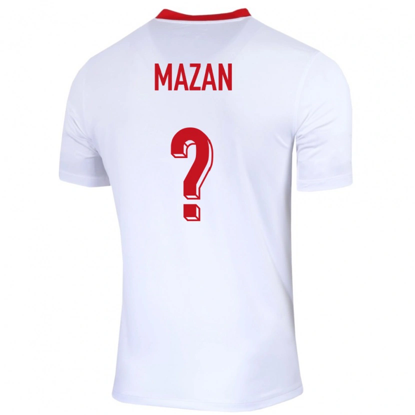 Danxen Barn Polen Przemyslaw Mazan #0 Vit Hemmatröja Matchtröjor 24-26 Tröjor T-Tröja