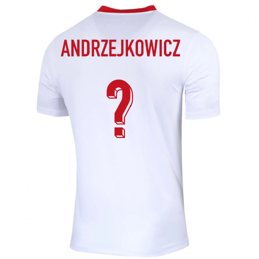 Danxen Barn Polen Mateusz Andrzejkowicz #0 Vit Hemmatröja Matchtröjor 24-26 Tröjor T-Tröja