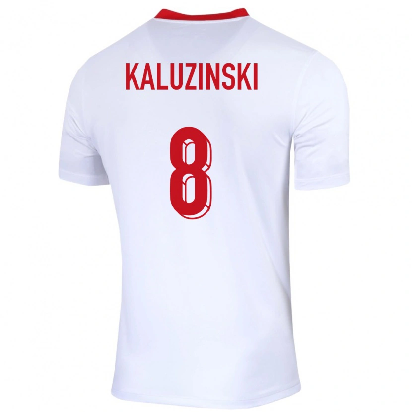 Danxen Barn Polen Jakub Kaluzinski #8 Vit Hemmatröja Matchtröjor 24-26 Tröjor T-Tröja