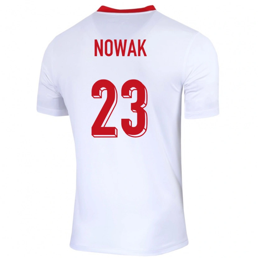 Danxen Barn Polen Wiktor Nowak #23 Vit Hemmatröja Matchtröjor 24-26 Tröjor T-Tröja
