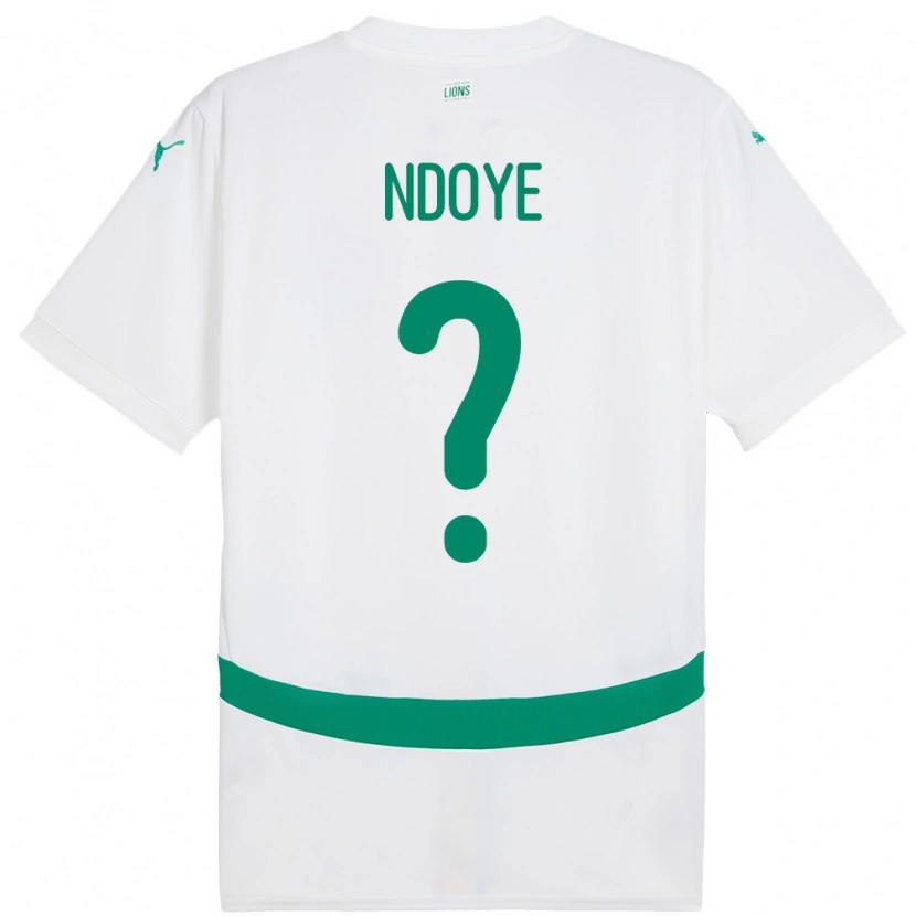 Danxen Barn Senegal Cheikh Ndoye #0 Vit Hemmatröja Matchtröjor 24-26 Tröjor T-Tröja