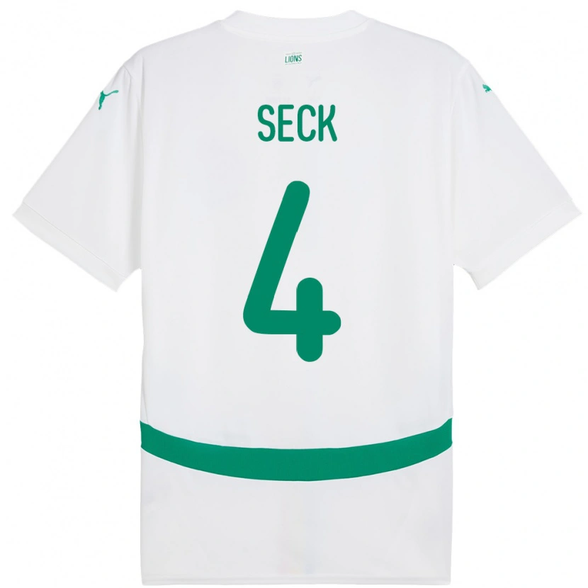Danxen Barn Senegal Abdoulaye Seck #4 Vit Hemmatröja Matchtröjor 24-26 Tröjor T-Tröja