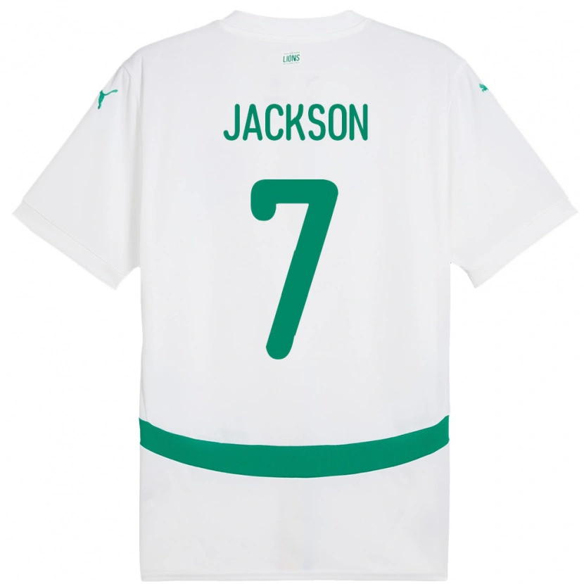 Danxen Barn Senegal Nicolas Jackson #7 Vit Hemmatröja Matchtröjor 24-26 Tröjor T-Tröja