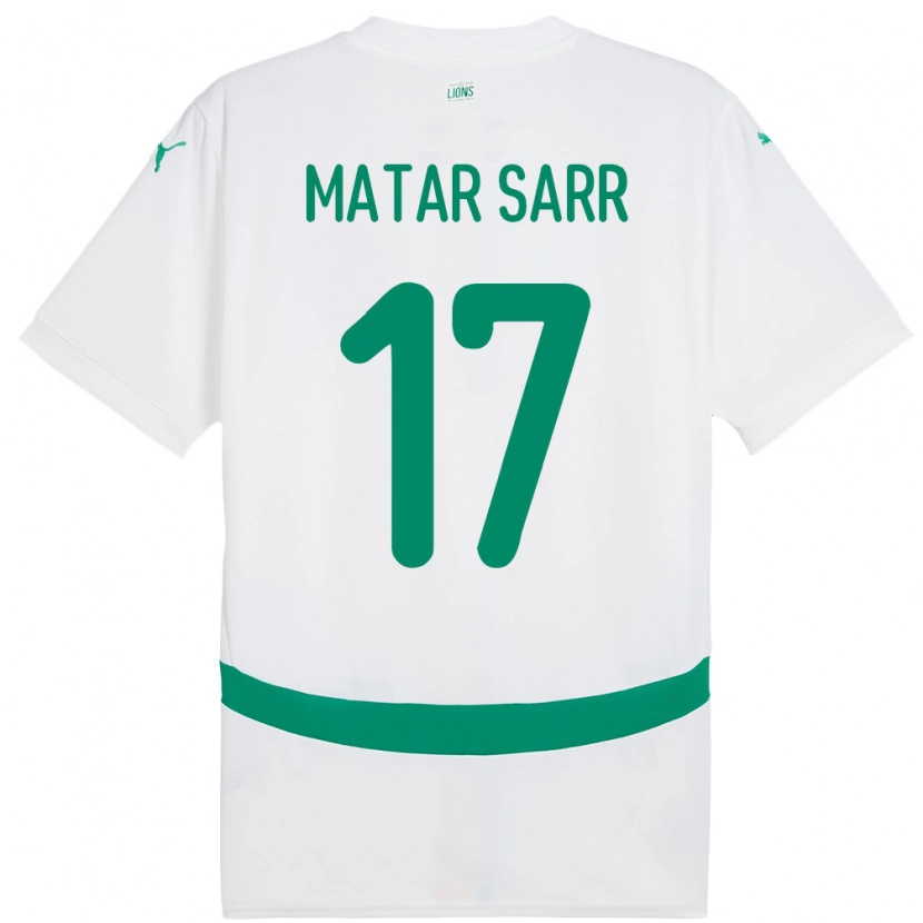 Danxen Barn Senegal Pape Matar Sarr #17 Vit Hemmatröja Matchtröjor 24-26 Tröjor T-Tröja