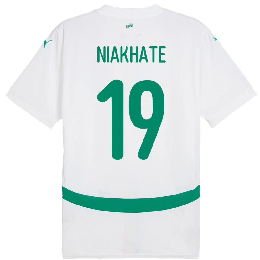 Danxen Barn Senegal Moussa Niakhaté #19 Vit Hemmatröja Matchtröjor 24-26 Tröjor T-Tröja