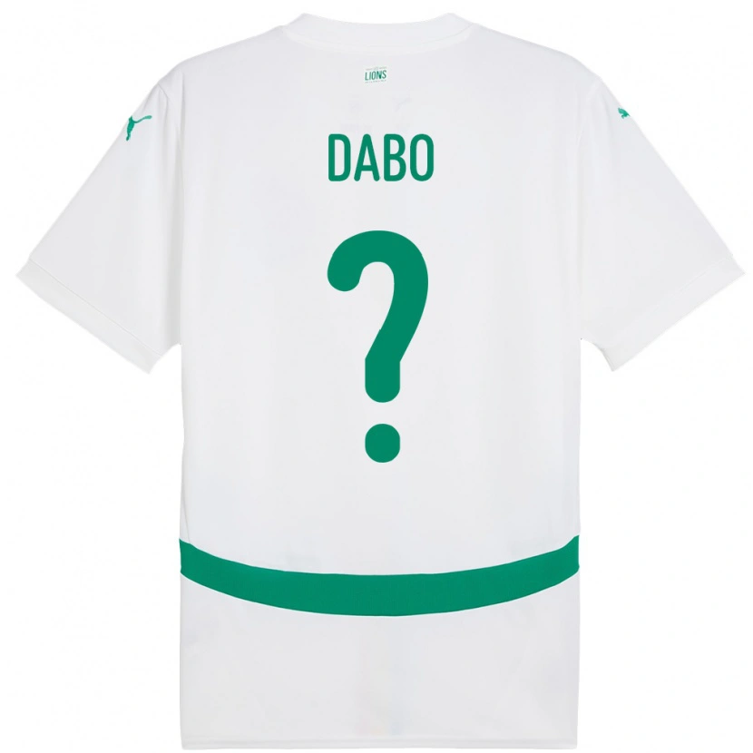 Danxen Barn Senegal Mouhamed Dabo #0 Vit Hemmatröja Matchtröjor 24-26 Tröjor T-Tröja