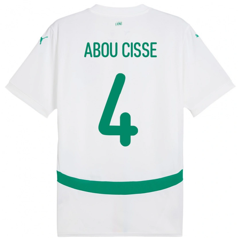 Danxen Barn Senegal Pape Abou Cisse #4 Vit Hemmatröja Matchtröjor 24-26 Tröjor T-Tröja