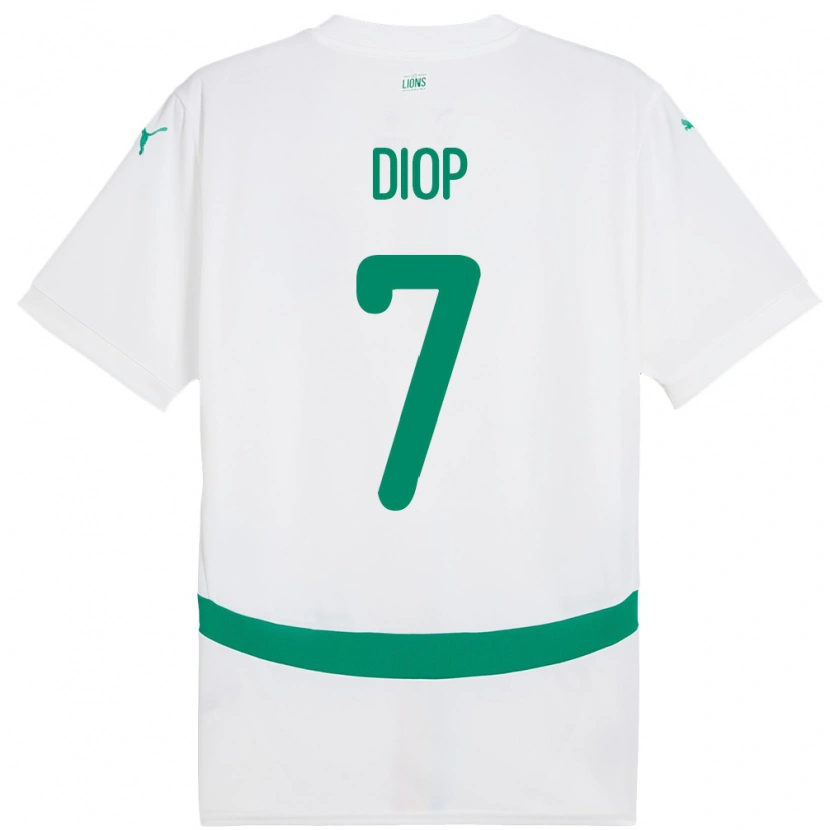 Danxen Barn Senegal Mama Diop #7 Vit Hemmatröja Matchtröjor 24-26 Tröjor T-Tröja