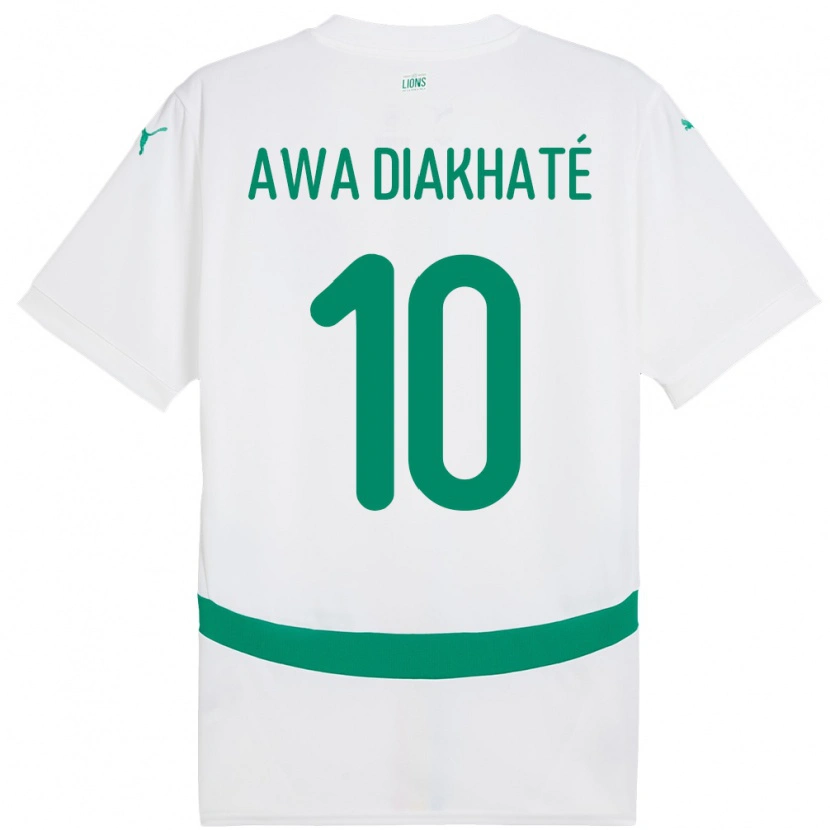 Danxen Barn Senegal Ndeye Awa Diakhate #10 Vit Hemmatröja Matchtröjor 24-26 Tröjor T-Tröja