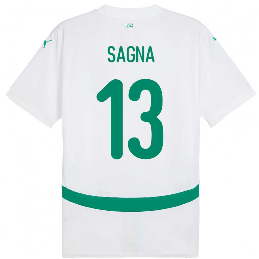 Danxen Barn Senegal Jeannette Sagna #13 Vit Hemmatröja Matchtröjor 24-26 Tröjor T-Tröja
