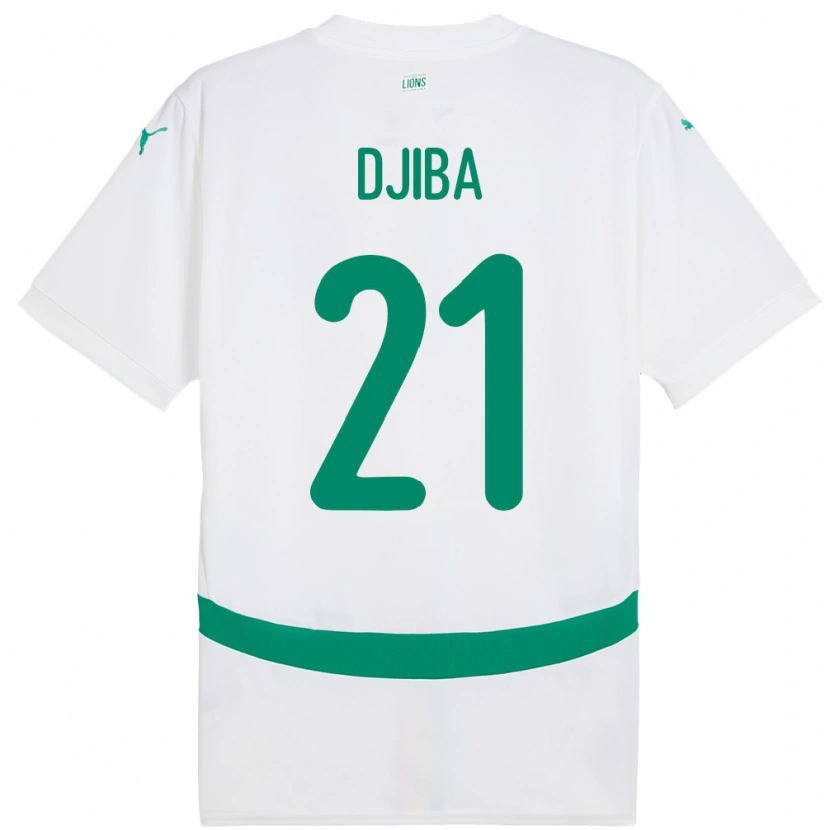 Danxen Barn Senegal Francois Djiba #21 Vit Hemmatröja Matchtröjor 24-26 Tröjor T-Tröja