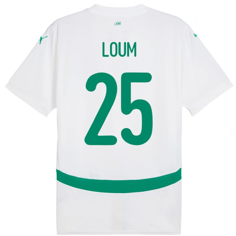 Danxen Barn Senegal Mamadou Loum #25 Vit Hemmatröja Matchtröjor 24-26 Tröjor T-Tröja
