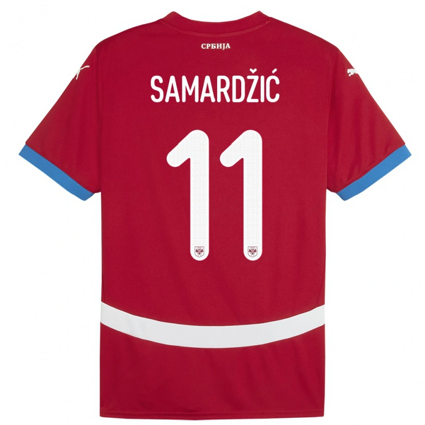Danxen Barn Serbien Lazar Samardžić #11 Röd Hemmatröja Matchtröjor 24-26 Tröjor T-Tröja