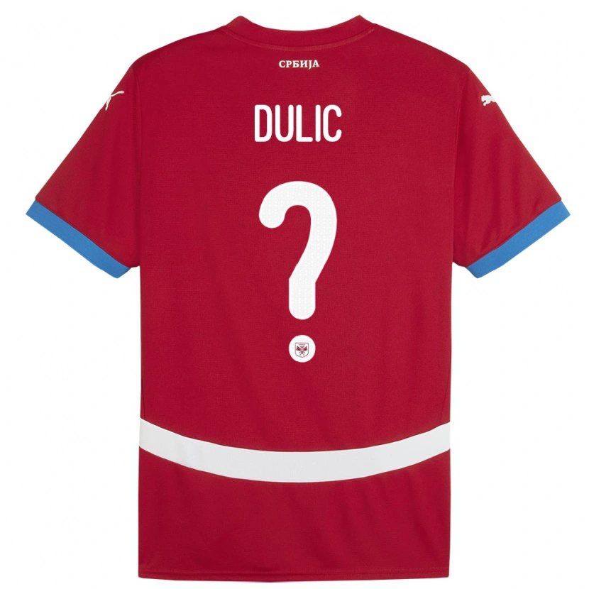 Danxen Barn Serbien Marin Dulic #0 Röd Hemmatröja Matchtröjor 24-26 Tröjor T-Tröja