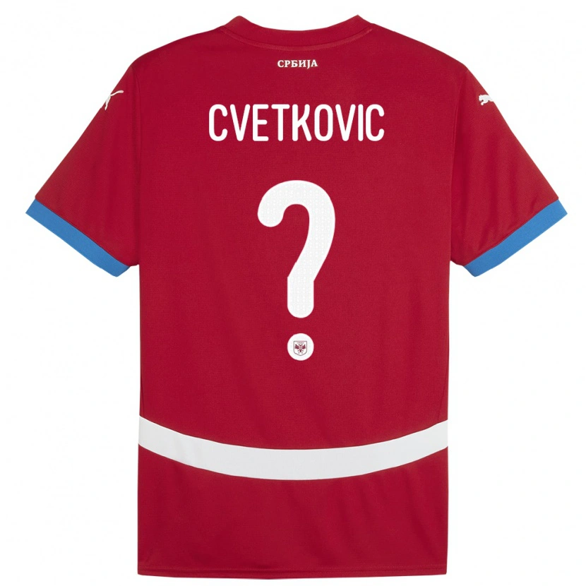 Danxen Barn Serbien Aleksa Cvetkovic #0 Röd Hemmatröja Matchtröjor 24-26 Tröjor T-Tröja