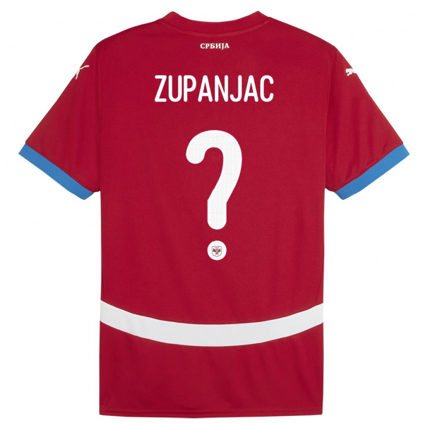 Danxen Barn Serbien Matija Zupanjac #0 Röd Hemmatröja Matchtröjor 24-26 Tröjor T-Tröja