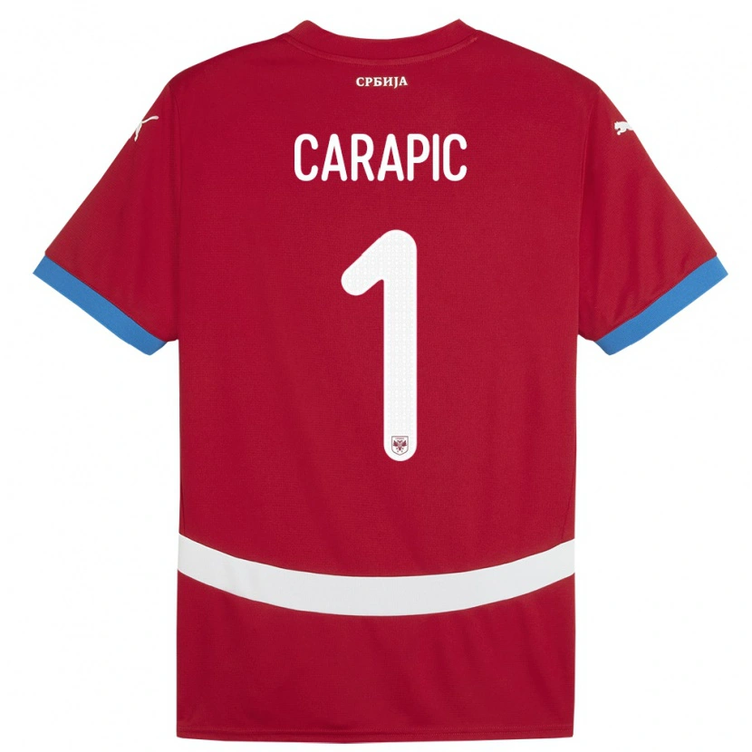 Danxen Barn Serbien Vladan Carapic #1 Röd Hemmatröja Matchtröjor 24-26 Tröjor T-Tröja