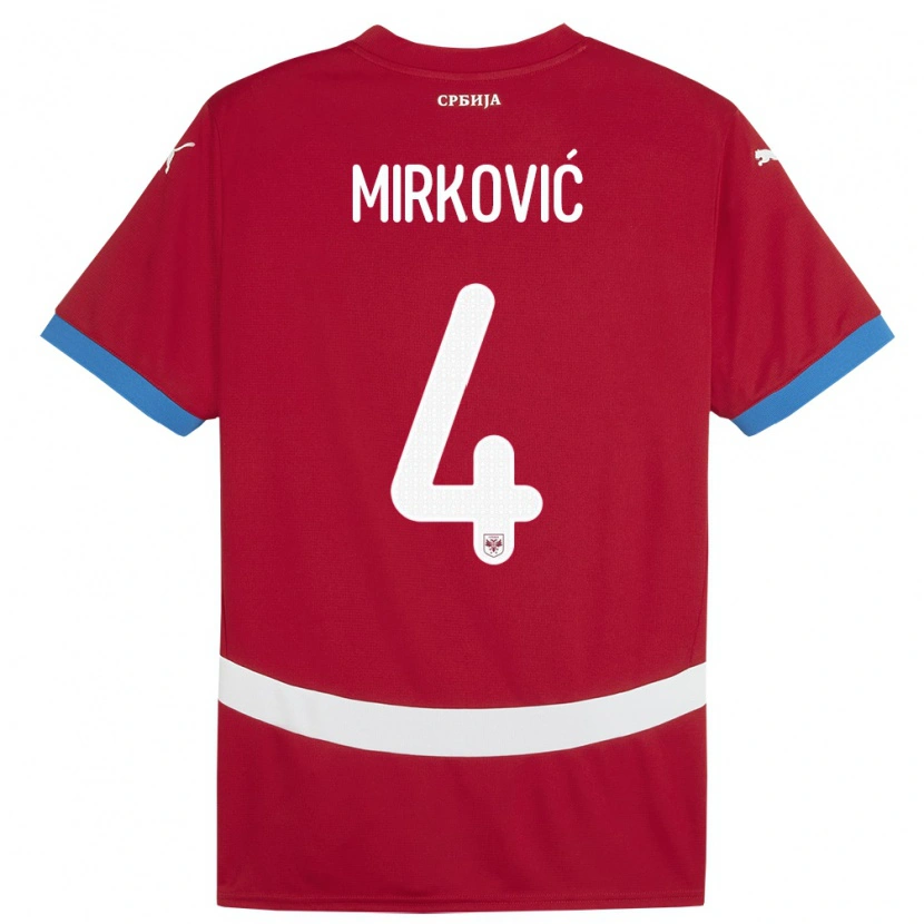 Danxen Barn Serbien Nemanja Mirković #4 Röd Hemmatröja Matchtröjor 24-26 Tröjor T-Tröja