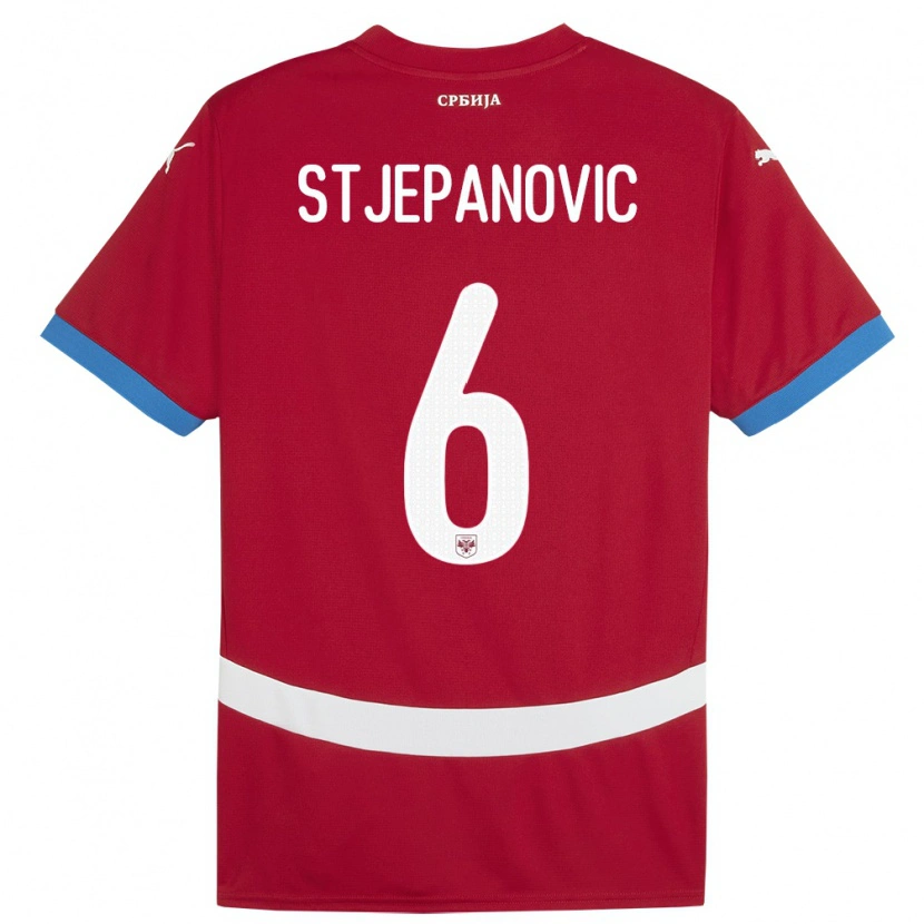Danxen Barn Serbien Mateja Stjepanovic #6 Röd Hemmatröja Matchtröjor 24-26 Tröjor T-Tröja