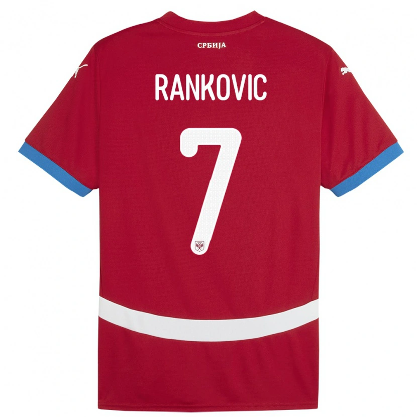 Danxen Barn Serbien Djordje Rankovic #7 Röd Hemmatröja Matchtröjor 24-26 Tröjor T-Tröja