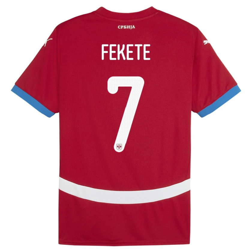 Danxen Barn Serbien Danilo Fekete #7 Röd Hemmatröja Matchtröjor 24-26 Tröjor T-Tröja