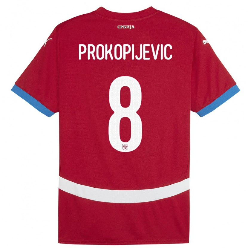 Danxen Barn Serbien Mateja Prokopijevic #8 Röd Hemmatröja Matchtröjor 24-26 Tröjor T-Tröja