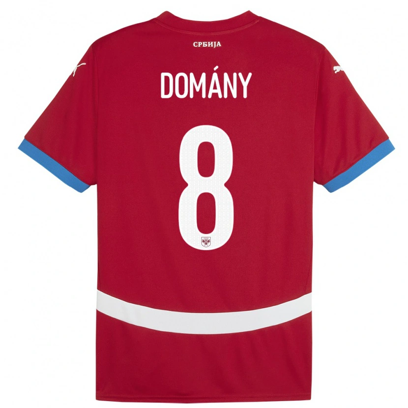 Danxen Barn Serbien Bence Domány #8 Röd Hemmatröja Matchtröjor 24-26 Tröjor T-Tröja