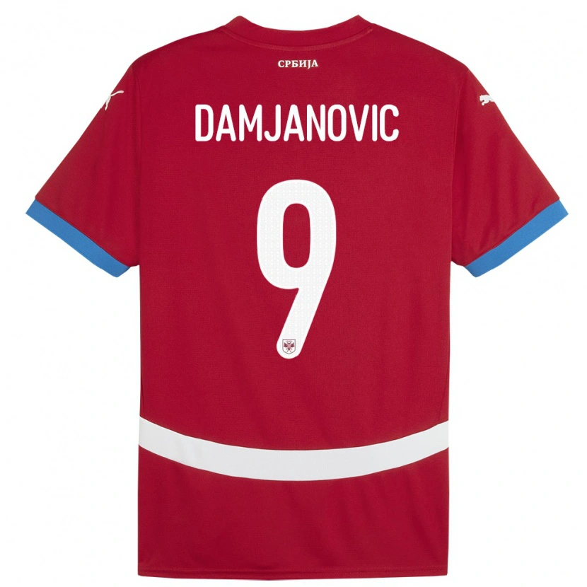 Danxen Barn Serbien Aleksa Damjanovic #9 Röd Hemmatröja Matchtröjor 24-26 Tröjor T-Tröja