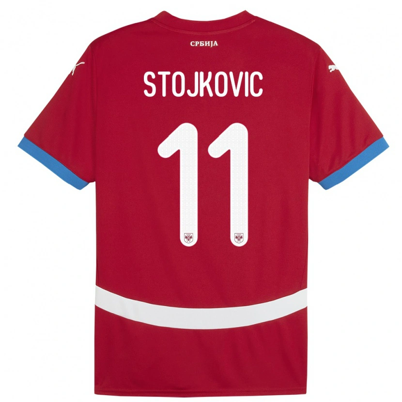 Danxen Barn Serbien Strahinja Stojkovic #11 Röd Hemmatröja Matchtröjor 24-26 Tröjor T-Tröja